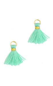 Mini Quaste 1.2cm - Gold-ocean blue